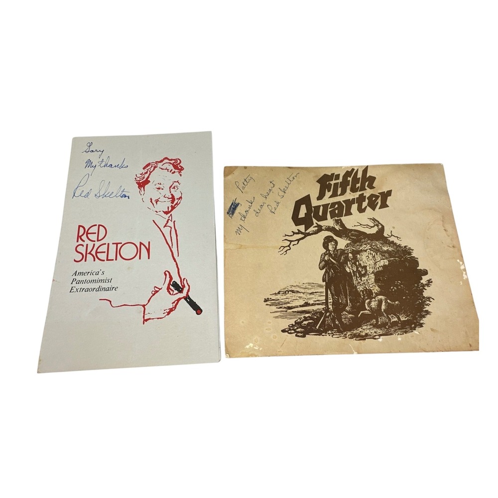 Red Skelton Autographed Program & Fifth Quarter Menu Signed Vintage Memorabilia
